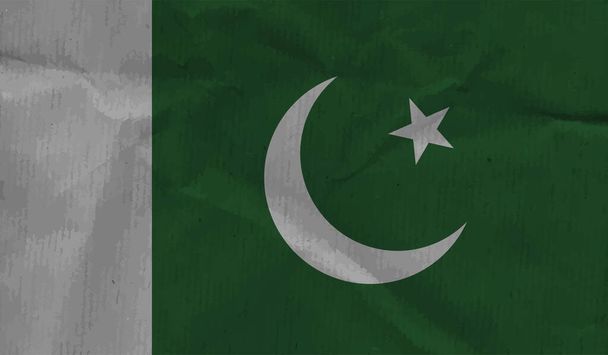 Pakistan nationale vlag gemaakt in grunge stijl - Vector, afbeelding