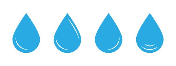 Waterdruppel Icoon Set. Druppel Vector Illustraties. Druppels water of vloeibare regen - Vector, afbeelding