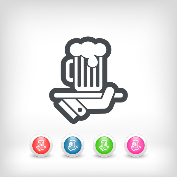Ober serveren bier pictogram - Vector, afbeelding