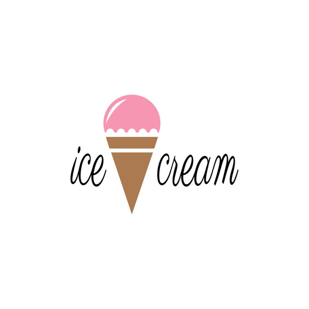 icono simple de la ilustración del logotipo del helado para el vector de la empresa de diseño - Vector, imagen