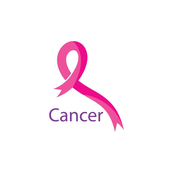 Ευαισθητοποίηση του καρκίνου του μαστού, κορδέλα λογότυπο διάνυσμα πρότυπο - Διάνυσμα, εικόνα