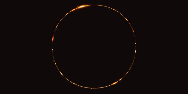 Gouden licht curve Abstracte cirkel achtergrond Sparkle sparkle 3d illustratie - Foto, afbeelding