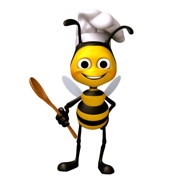Bienenkoch mit Nahrungsspachtel - Foto, Bild