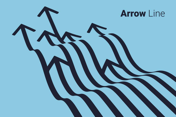 Arrow line graphic design with blue background - Vector, Image
