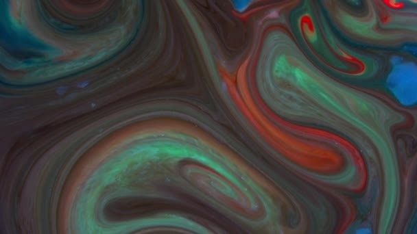 Colorida difusión de tinta del caos en el movimiento de turbulencia líquida  - Imágenes, Vídeo