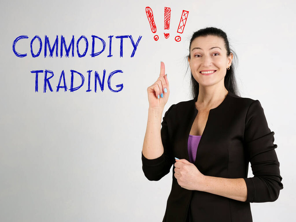  COMMODITY TRADING exclamation marks phrase on the wall - Photo, Image