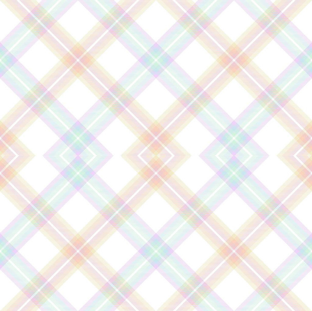Rainbow Pastel Argyle Plaid Tartan textured Seamless pattern design suitable for fashion textiles and graphics - Vector, Image