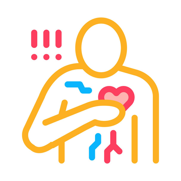 infarto de miocardio, ilustración del vector icono de color de ataque al corazón - Vector, Imagen