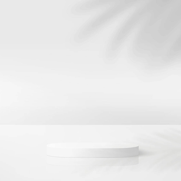 Fondo abstracto con podios geométricos en 3D de color blanco. Ilustración vectorial. - Vector, imagen