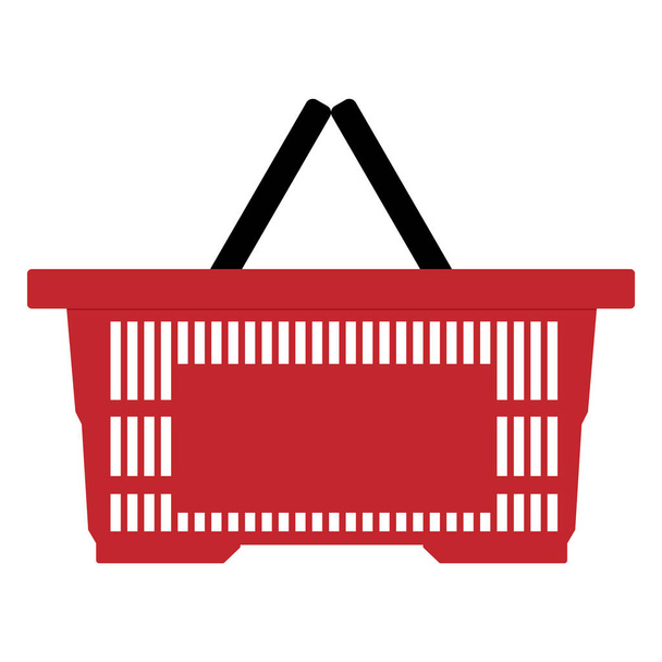 Red empty shopping basket isolated on white background - Vector, Image