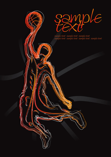 Баскетбольный силуэт Seti 1 Векторный рисунок
 - Вектор,изображение