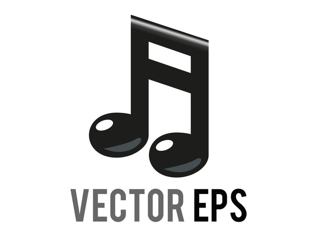 The isolated vector black music note icon, beamed pair of eighth musical notes, denote song lyrics or other music related topics - Vector, Image