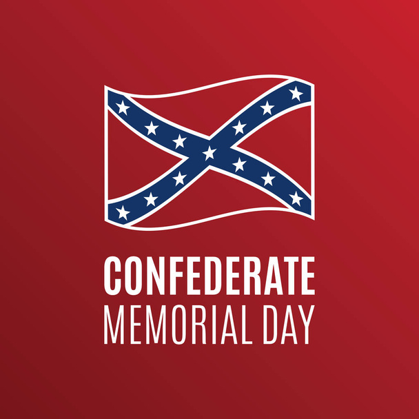 Vektor Konfederace Memorial Day. Vektor vlajkové vlajky konfederace. Vzpomínka na vojáky Konfederace, kteří zemřeli na ilustraci vektoru vojenské služby. Důležitý den - Vektor, obrázek