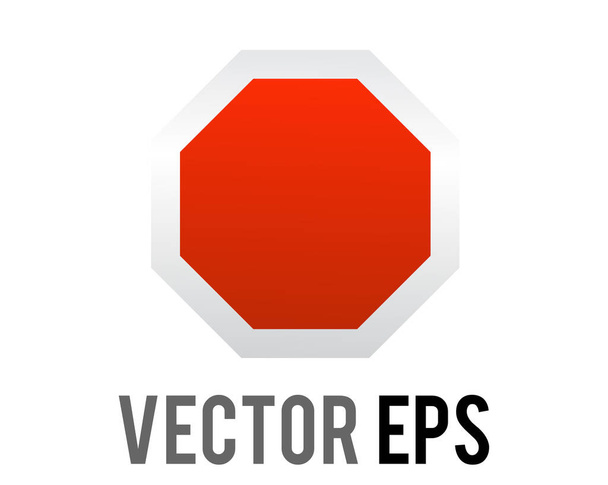 El gradiente vectorial aislado rojo octogonal carretera stop señal de advertencia icono - Vector, Imagen