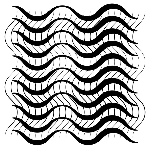 Grid, mesh of wavy, zig-zag lines. Criss-cross vector pattern - Vector, Image