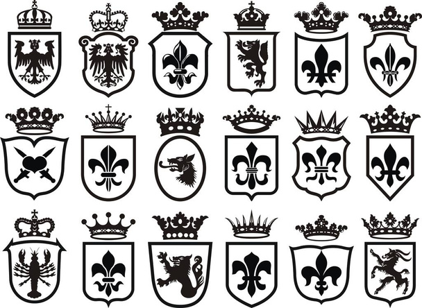 Набор гербов. Геральдический элемент - Фото, изображение