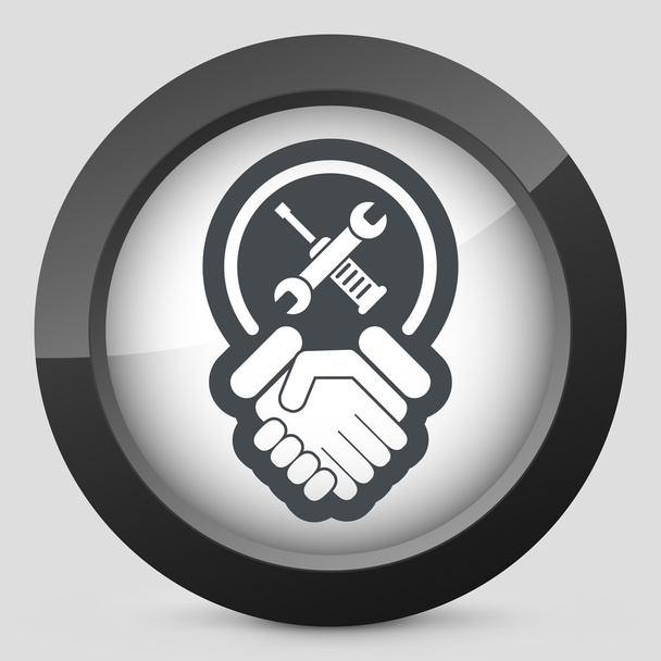Worker handshake icon - Vector, Image
