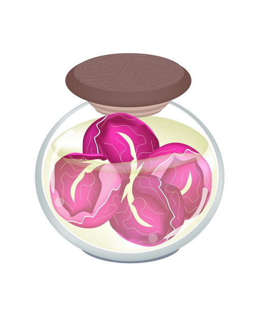 A Jar of Delicious Pickled Red Cabbage - Vector, Image