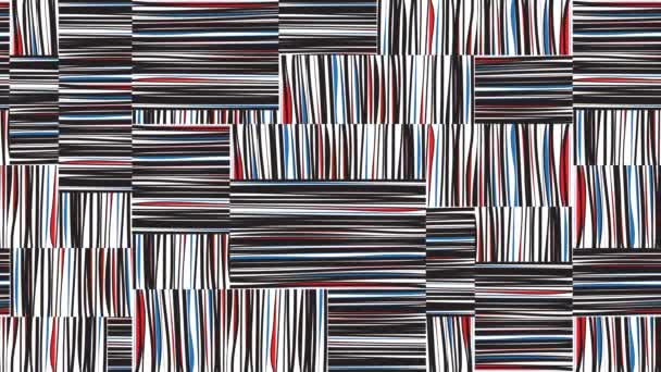 Bewegungshintergrund mit horizontalen und vertikalen handgefertigten farbigen Bändern - Filmmaterial, Video