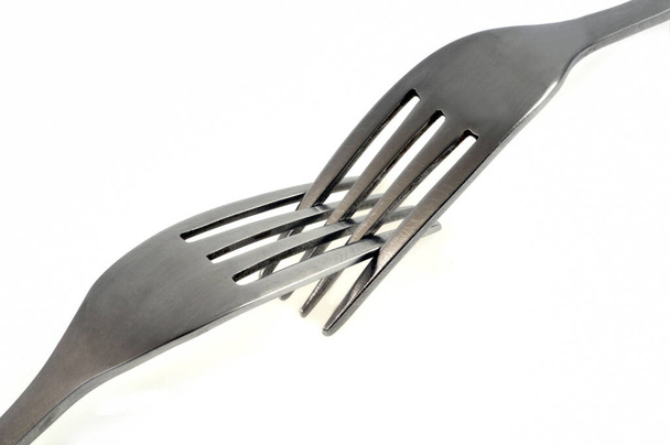 Forks close-up on white background  - Photo, Image