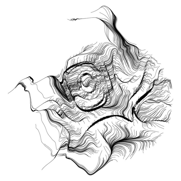 Abstract render of random wavy lines, vector design element - Διάνυσμα, εικόνα