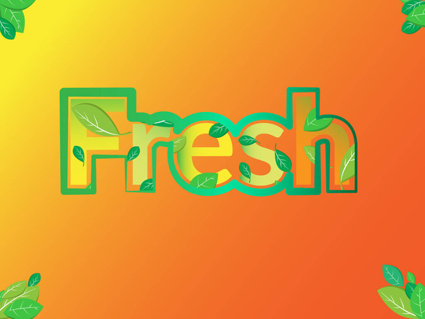 Fresh text effect. good for food and beverage or beauty product promotion  - Vector, imagen