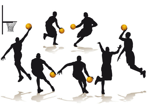 basketbalspelers - Vector, afbeelding