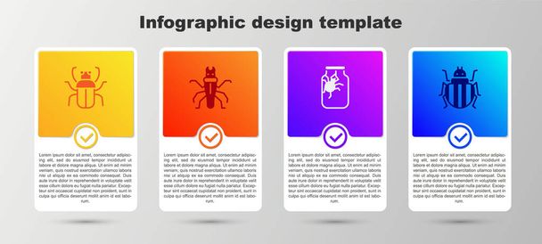 Set Stink bug, Termite, Spider jar and Colorado beetle. Business infographic template. Vector. - Vector, Image