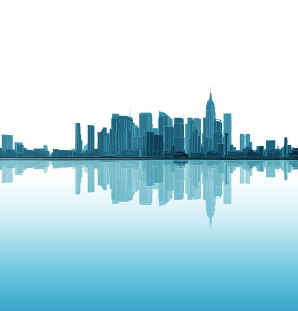 panorama de la ciudad moderna 3d ilustración - Foto, Imagen