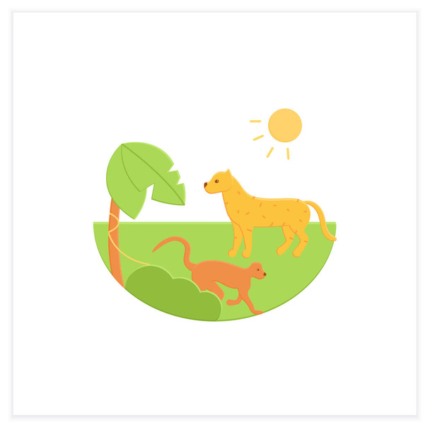 Tropical rainforest flat icon - Vector, Image