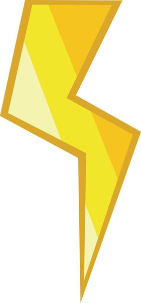 Vector illustration of a yellow lightning bolt emoticon - Vector, Image