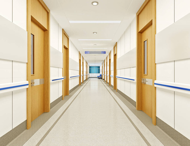 3d καθιστούν κλινική θεραπεία όροφο υπηρεσία, διάδρομος - Φωτογραφία, εικόνα