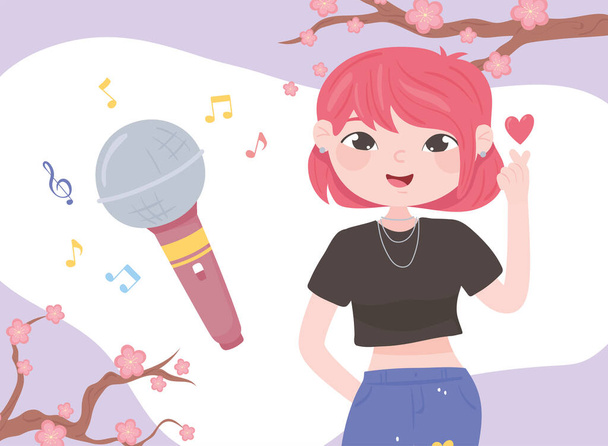 女の子｜kpop Music - ベクター画像