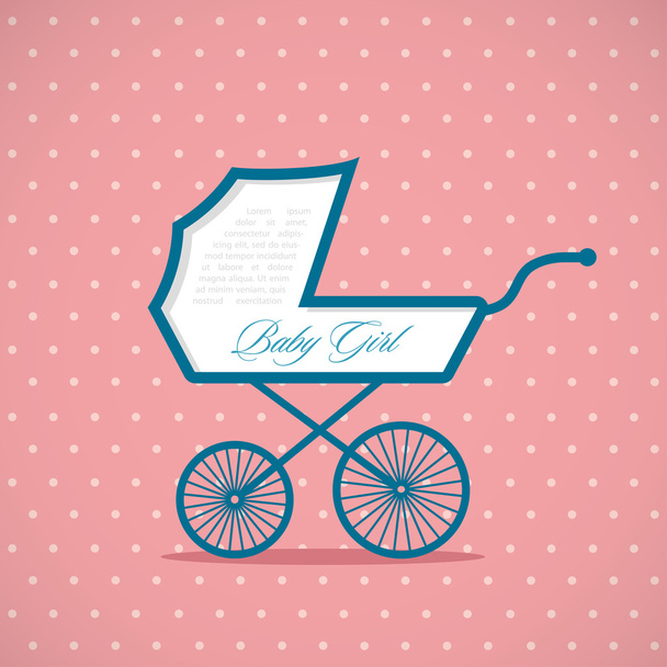 Baby girl stroller - Vektor, kép