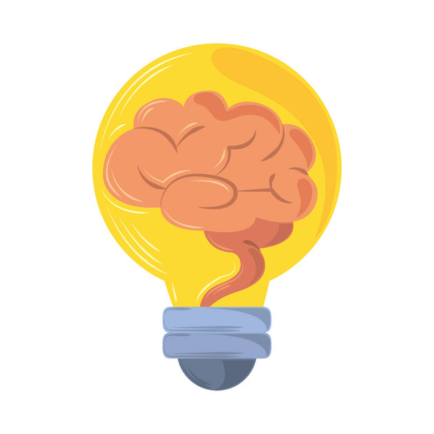 light bulb brain - Vector, Image