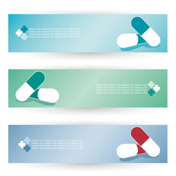 Medical pills banners - Vector, Image