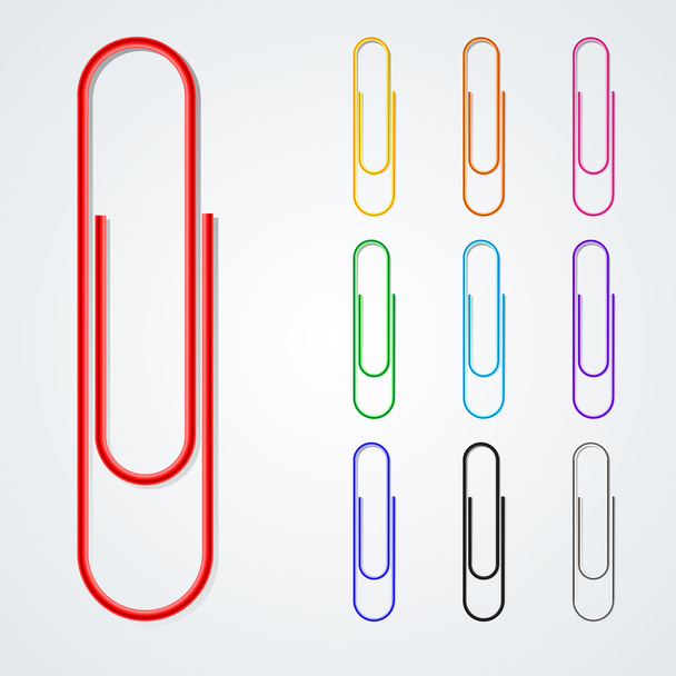 Color paper clips - Vector, Image