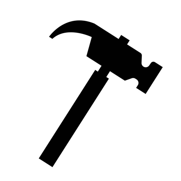 Hammer Icon Flat Illustration glyph style - Photo, Image