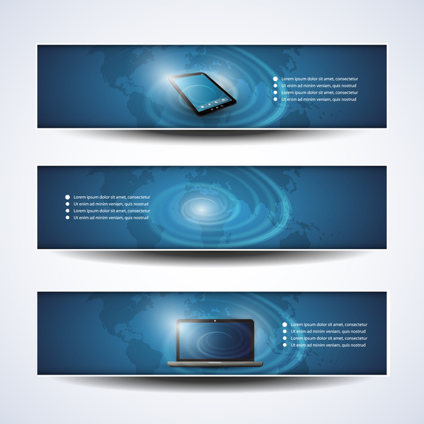 Banner of Header Designs - Cloud Computing, netwerken - Vector, afbeelding