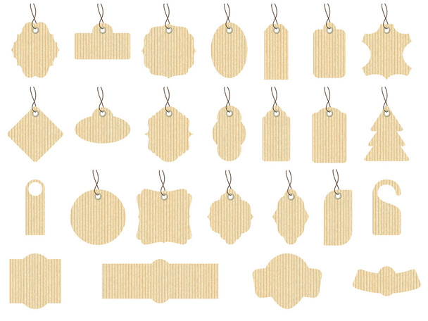 Craft paper, tags set - Vector, Image