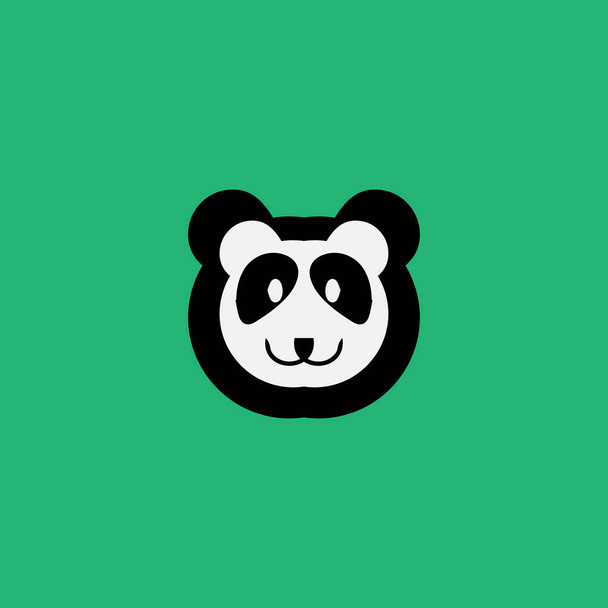Panda flat icon. Simple style endangered animal  symbol. Logo design element. T-shirt printing. eps10. Vector for sticker. - Vector, Image