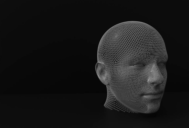 3D vykreslená ilustrace designu lidské tváře. - Fotografie, Obrázek