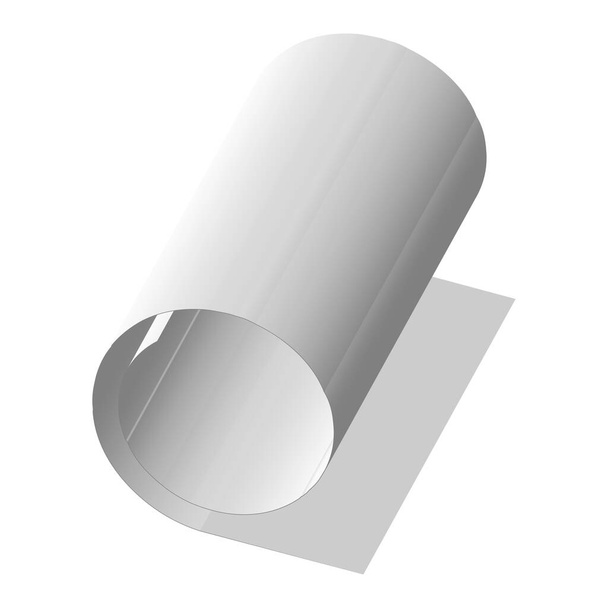 3D paper, cloth material roll icon, vector illustration - Vector, Imagen