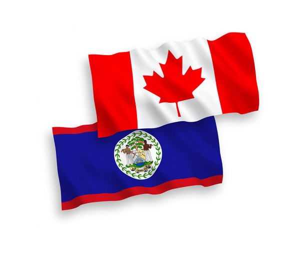 Kanadan ja Belizen liput valkoisella pohjalla - Vektori, kuva