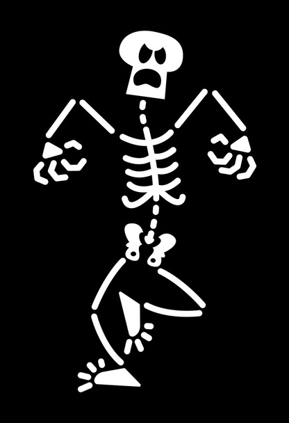 Esqueleto enojado caminando firmemente
 - Vector, imagen