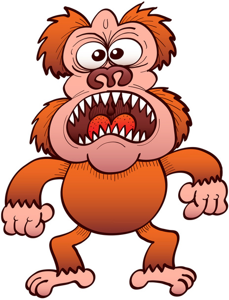 Странный обезьяноподобный монстр
 - Вектор,изображение