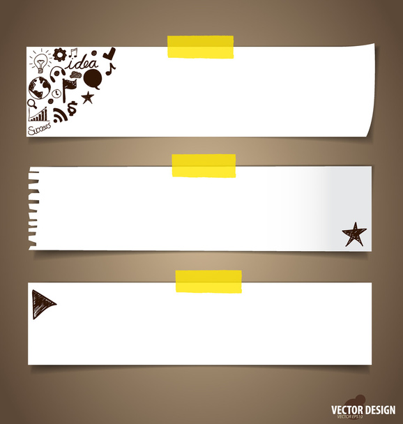 Collection of various note papers, ready for your message. Vecto - Vector, Imagen