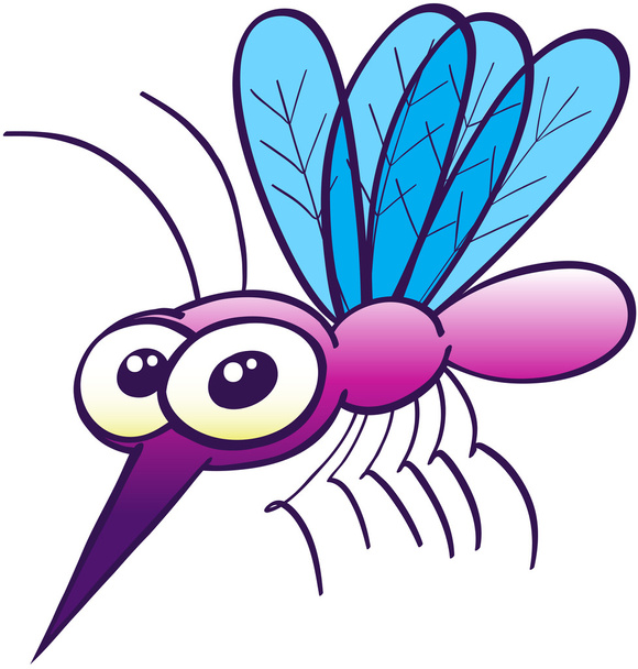 χαριτωμένο μωβ κουνουπιών - Διάνυσμα, εικόνα