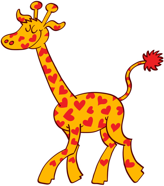 žirafa s skvrny ve tvaru srdce - Vektor, obrázek
