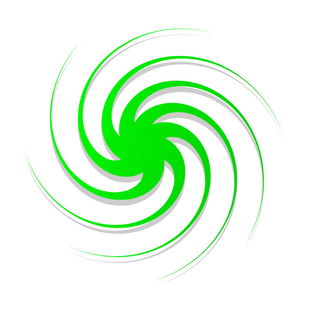 radiating swirl or twirl, twirling element shape vector illustration - Vektör, Görsel